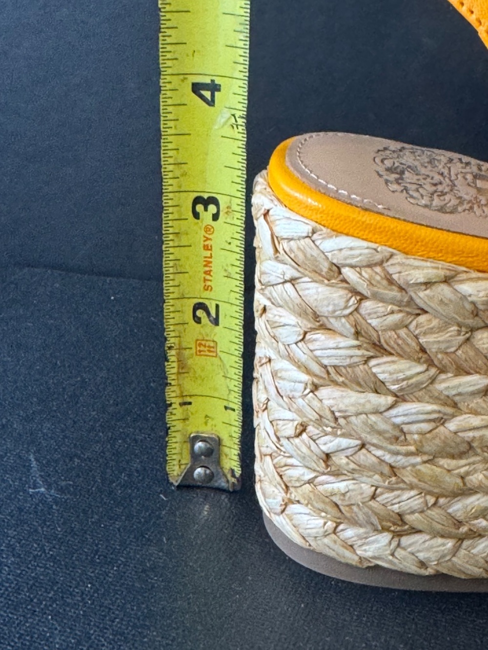Vince Camuto Orange Leather Espadrille Sandals Ankle Strap Size 6 NWOB - Picture 15 of 16